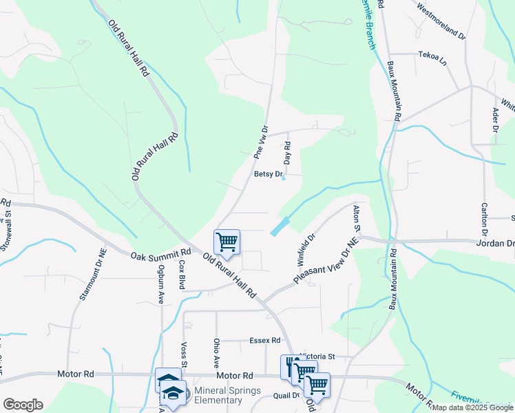 map of restaurants, bars, coffee shops, grocery stores, and more near 1141 Cook Street in Winston-Salem