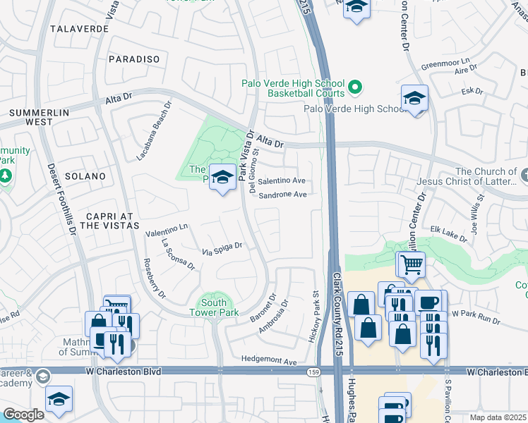map of restaurants, bars, coffee shops, grocery stores, and more near 11241 Woodland Violet Avenue in Las Vegas