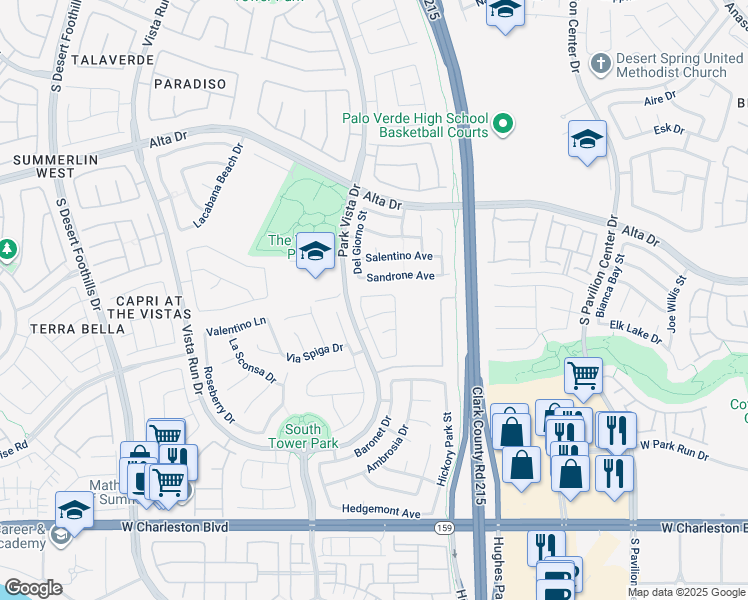 map of restaurants, bars, coffee shops, grocery stores, and more near 11241 Woodland Violet Avenue in Las Vegas