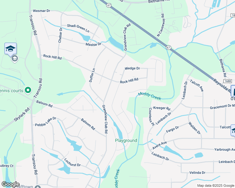 map of restaurants, bars, coffee shops, grocery stores, and more near 4261 Wedge Drive in Pfafftown