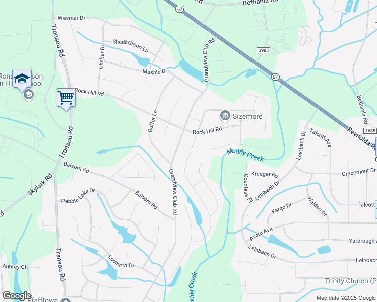 map of restaurants, bars, coffee shops, grocery stores, and more near 4262 Wedge Drive in Pfafftown