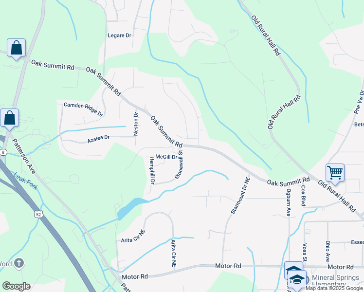 map of restaurants, bars, coffee shops, grocery stores, and more near 4700 Heatherly Road in Winston-Salem
