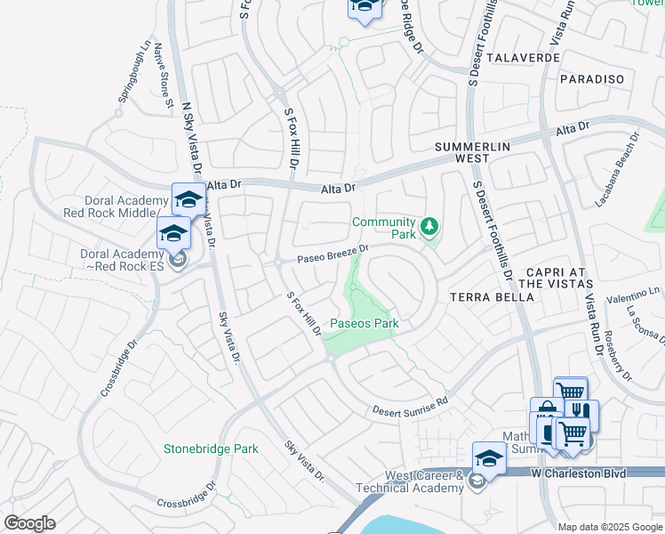 map of restaurants, bars, coffee shops, grocery stores, and more near 731 Porto Mio Way in Las Vegas