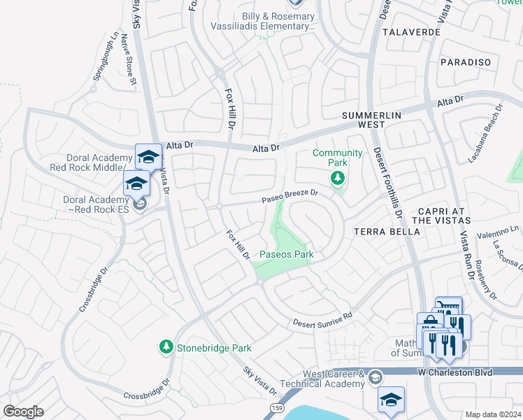 map of restaurants, bars, coffee shops, grocery stores, and more near 731 Porto Mio Way in Las Vegas