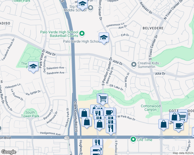 map of restaurants, bars, coffee shops, grocery stores, and more near 10913 Mount Royal Avenue in Las Vegas