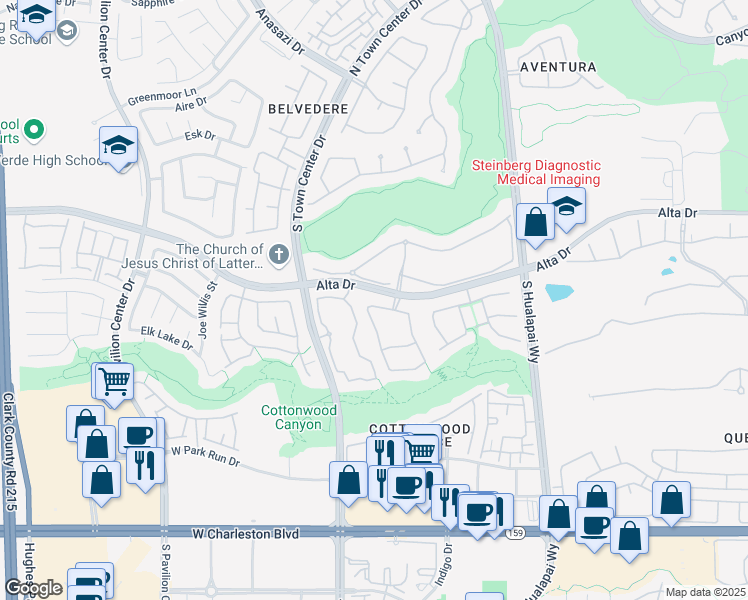 map of restaurants, bars, coffee shops, grocery stores, and more near 10328 Luxembourg Avenue in Las Vegas