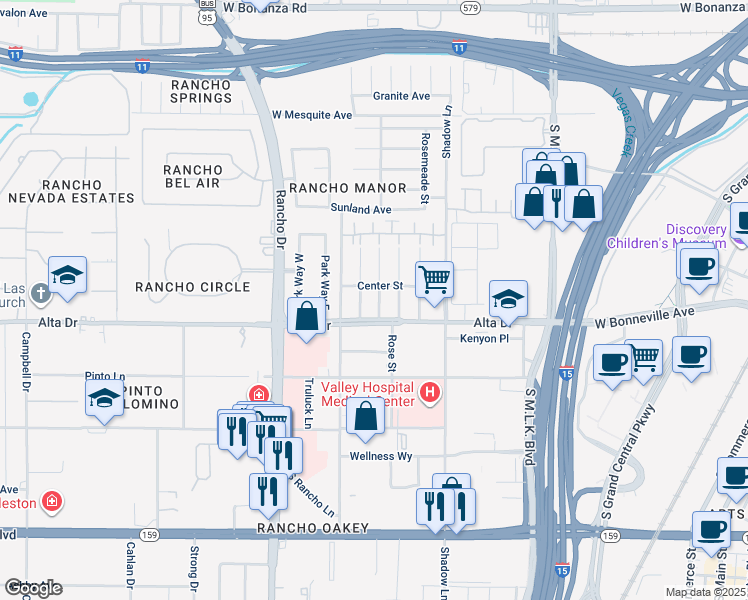 map of restaurants, bars, coffee shops, grocery stores, and more near 426 Arnold Street in Las Vegas