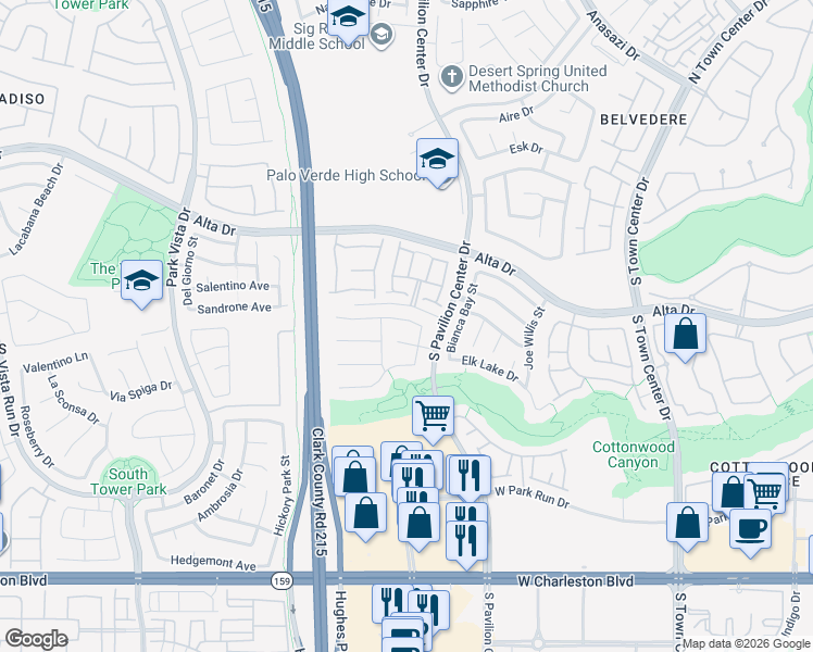 map of restaurants, bars, coffee shops, grocery stores, and more near 10913 Mount Royal Avenue in Las Vegas