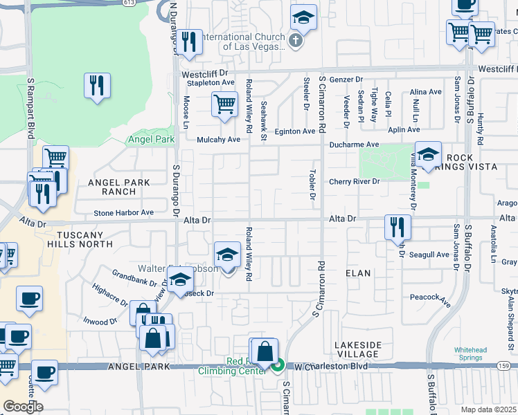 map of restaurants, bars, coffee shops, grocery stores, and more near 8249 Illusion Ct in Las Vegas