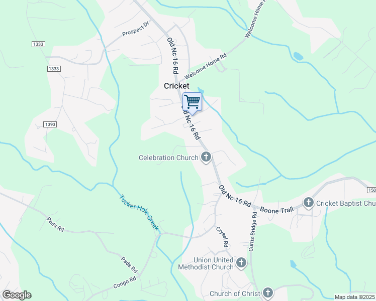 map of restaurants, bars, coffee shops, grocery stores, and more near 135 Milton Drive in North Wilkesboro