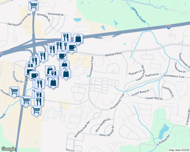 map of restaurants, bars, coffee shops, grocery stores, and more near 3016 Kingston Circle North in Mt. Juliet