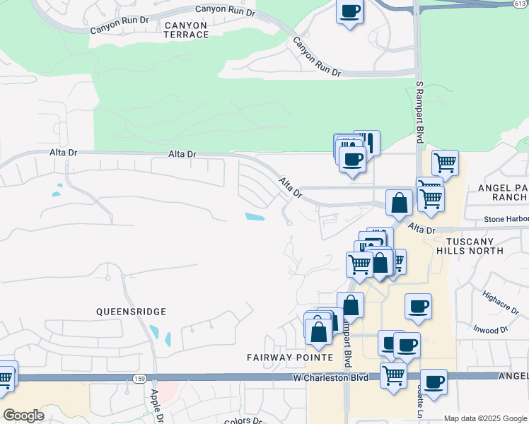 map of restaurants, bars, coffee shops, grocery stores, and more near 9149 Tudor Park Place in Las Vegas