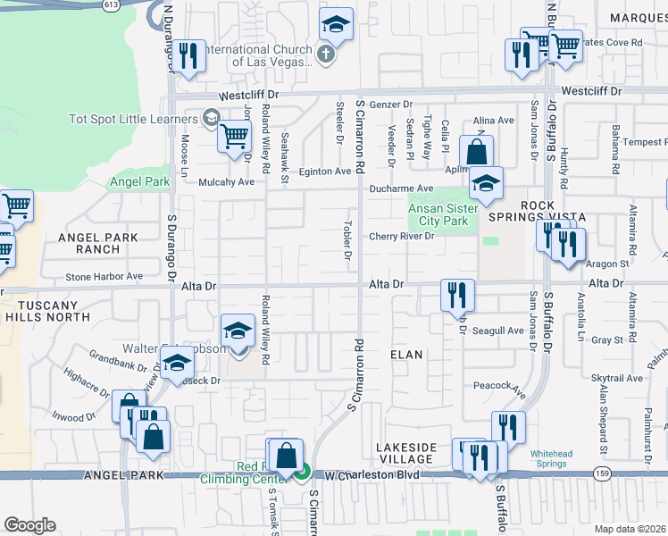 map of restaurants, bars, coffee shops, grocery stores, and more near in Las Vegas