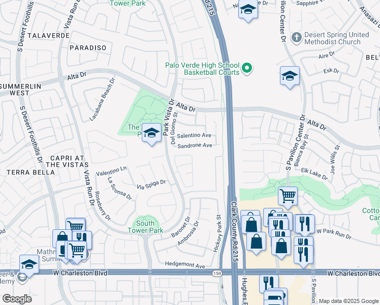 map of restaurants, bars, coffee shops, grocery stores, and more near 11224 Woodland Violet Avenue in Las Vegas