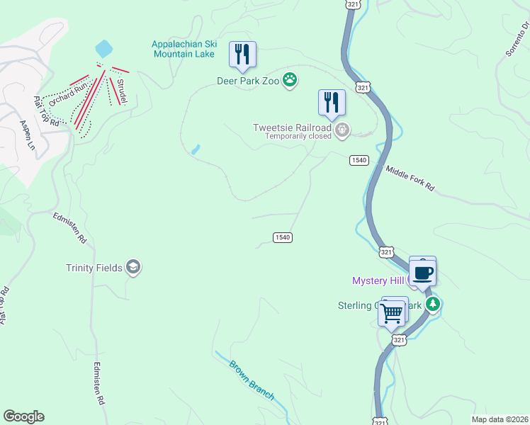 map of restaurants, bars, coffee shops, grocery stores, and more near 446 Leon Coffey Rd in Blowing Rock