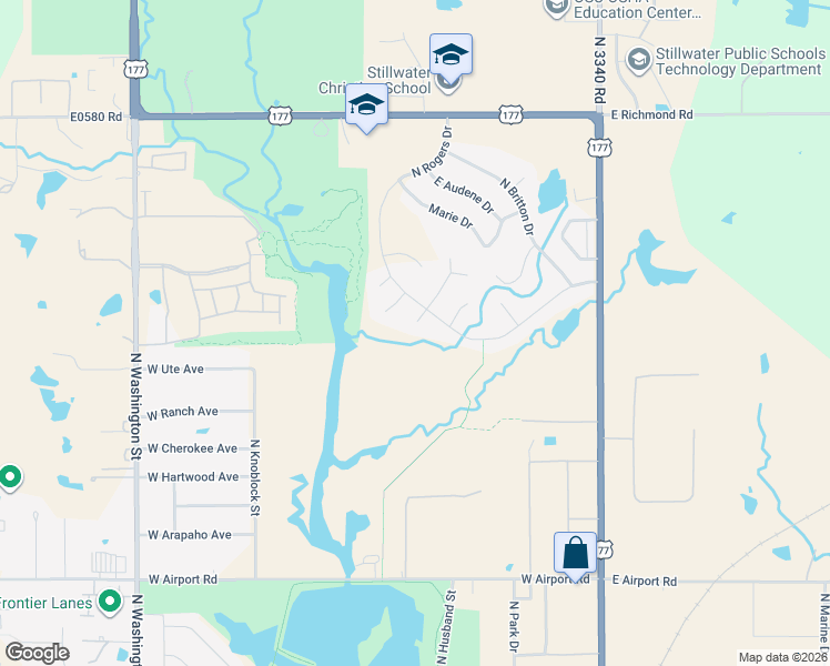 map of restaurants, bars, coffee shops, grocery stores, and more near 4409 North Greenvale Circle in Stillwater