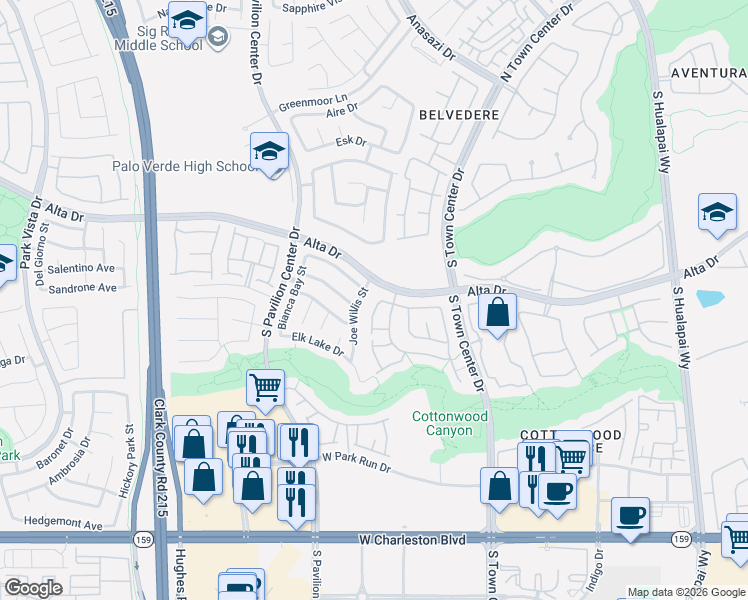 map of restaurants, bars, coffee shops, grocery stores, and more near 613 Mariola Street in Las Vegas