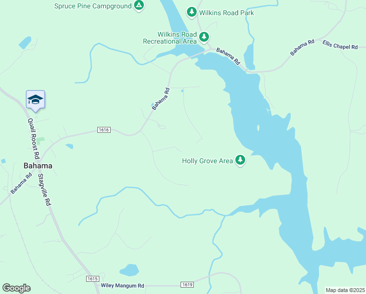 map of restaurants, bars, coffee shops, grocery stores, and more near 19 Shackelford Drive in Bahama