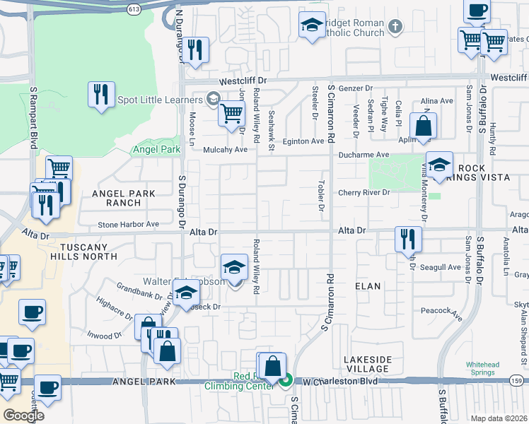 map of restaurants, bars, coffee shops, grocery stores, and more near 8301 Aspenbrook Avenue in Las Vegas