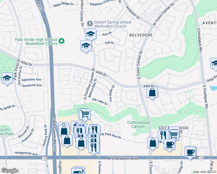map of restaurants, bars, coffee shops, grocery stores, and more near 10708 New Borough Avenue in Las Vegas