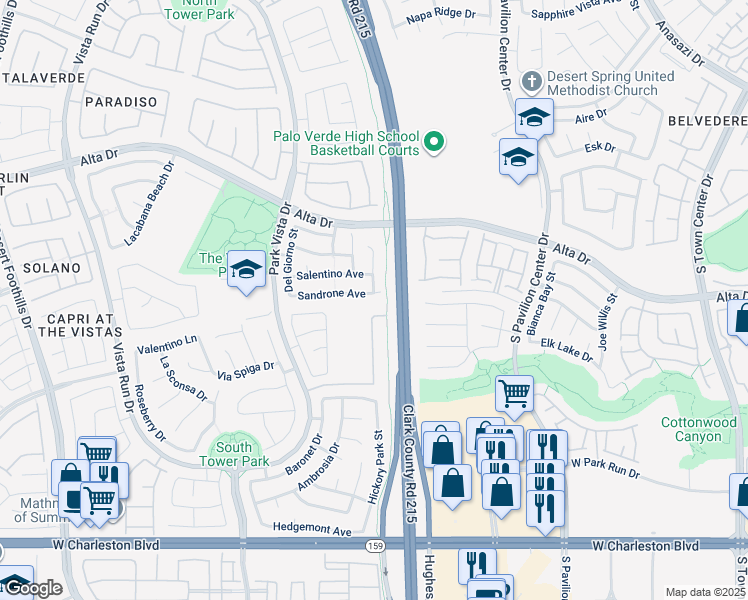 map of restaurants, bars, coffee shops, grocery stores, and more near 11173 Salentino Avenue in Las Vegas