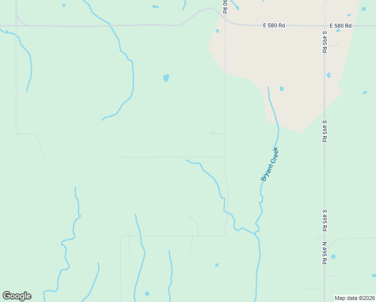 map of restaurants, bars, coffee shops, grocery stores, and more near 13843 East 586 Road in Rose