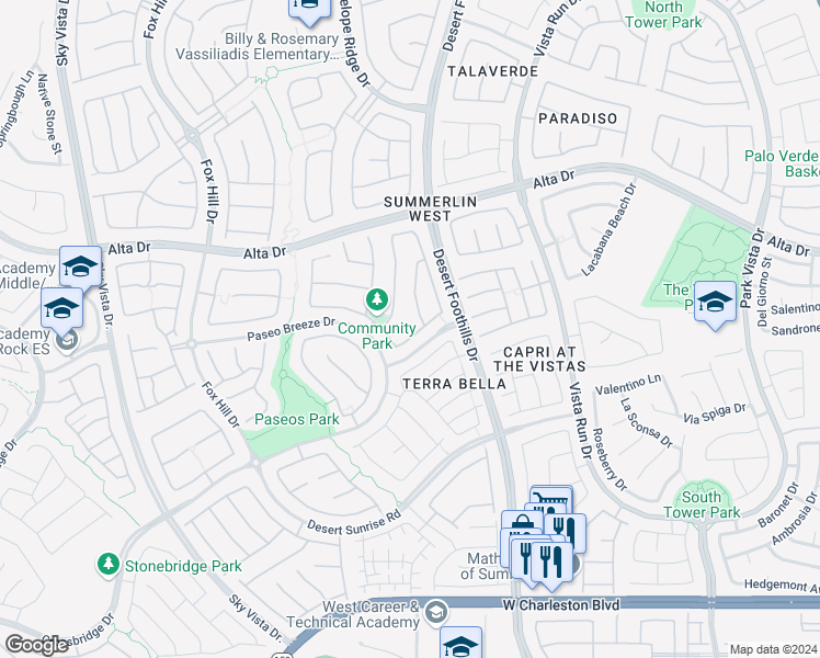 map of restaurants, bars, coffee shops, grocery stores, and more near 11900 Love Orchid Lane in Las Vegas