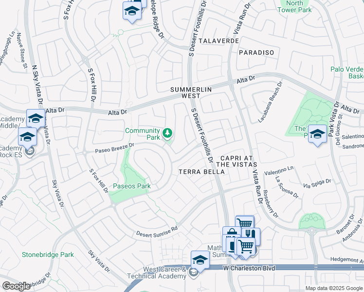 map of restaurants, bars, coffee shops, grocery stores, and more near 11900 Love Orchid Lane in Las Vegas