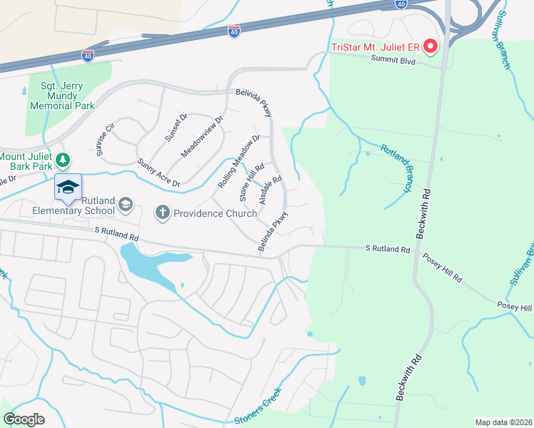 map of restaurants, bars, coffee shops, grocery stores, and more near 1615 Alsdale Road in Mt. Juliet