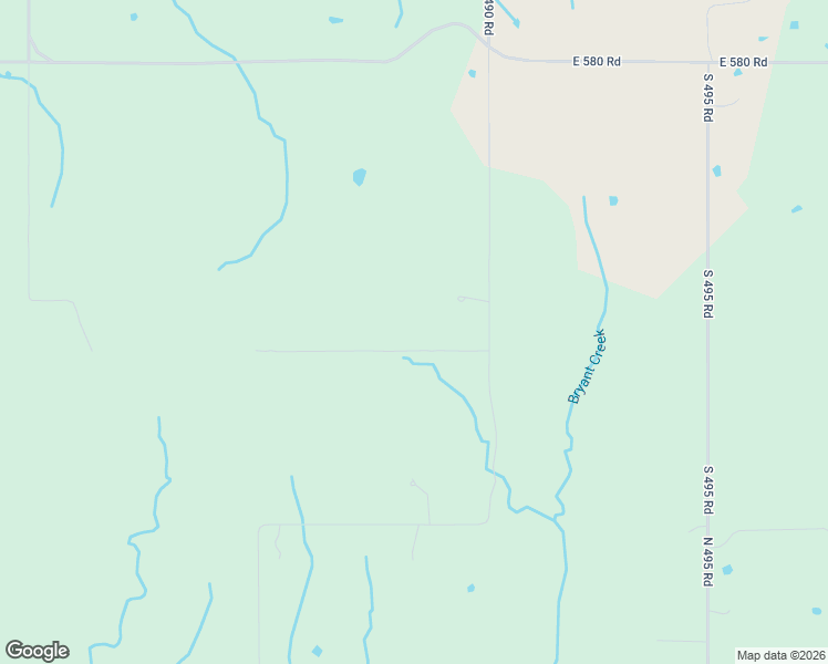 map of restaurants, bars, coffee shops, grocery stores, and more near 13843 East 586 Road in Rose