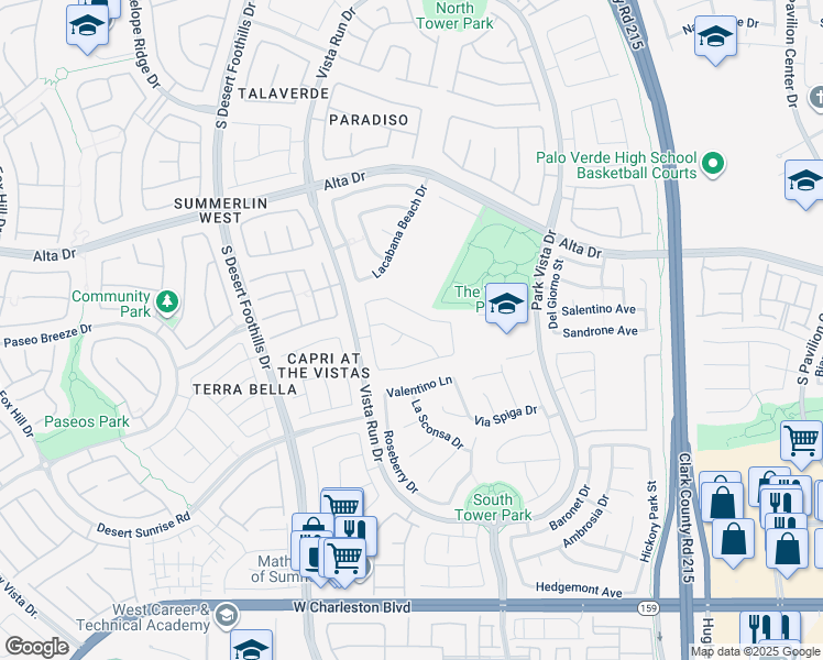 map of restaurants, bars, coffee shops, grocery stores, and more near 11536 West Sleepy Heaven Place in Las Vegas