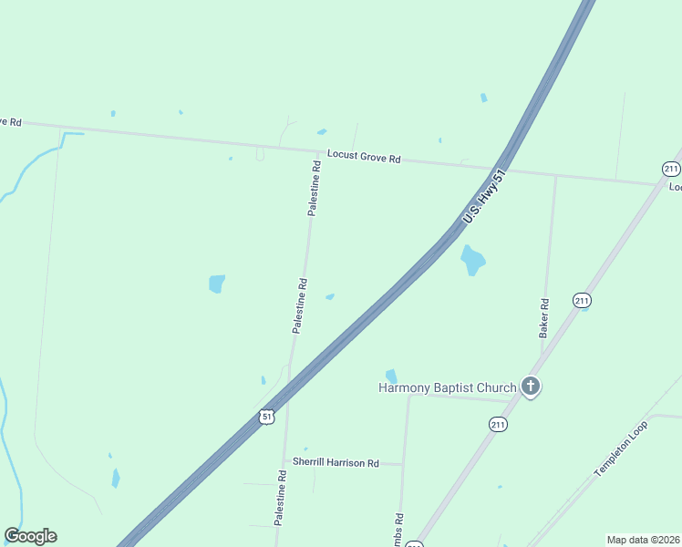 map of restaurants, bars, coffee shops, grocery stores, and more near 412 Palestine Road in Newbern