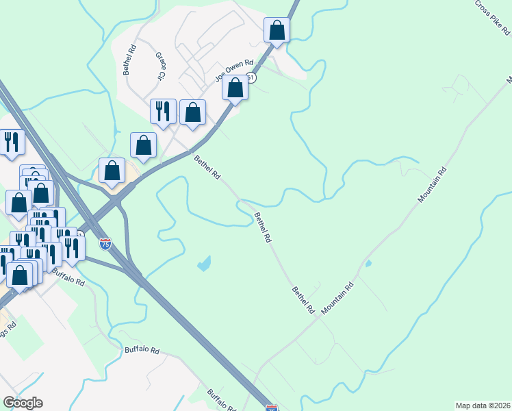 map of restaurants, bars, coffee shops, grocery stores, and more near 663 Bethel Road in Clinton