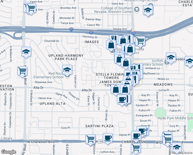 map of restaurants, bars, coffee shops, grocery stores, and more near 400 Wonderstone Drive in Las Vegas