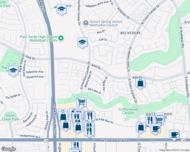 map of restaurants, bars, coffee shops, grocery stores, and more near 10737 Sprucedale Avenue in Las Vegas