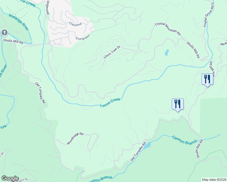 map of restaurants, bars, coffee shops, grocery stores, and more near 1579 Shulls Mill Road in Boone