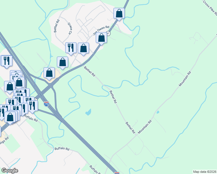 map of restaurants, bars, coffee shops, grocery stores, and more near 663 Bethel Road in Clinton
