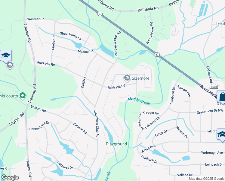 map of restaurants, bars, coffee shops, grocery stores, and more near 4211 Wedge Drive in Pfafftown