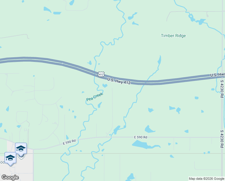 map of restaurants, bars, coffee shops, grocery stores, and more near 30543 South Peaceful Valley Road in Inola