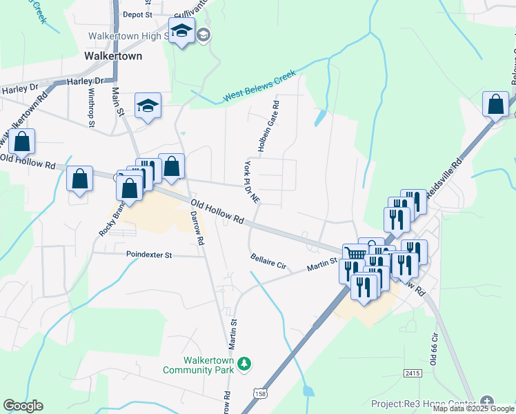 map of restaurants, bars, coffee shops, grocery stores, and more near 5237 Stone Gallery Drive in Walkertown