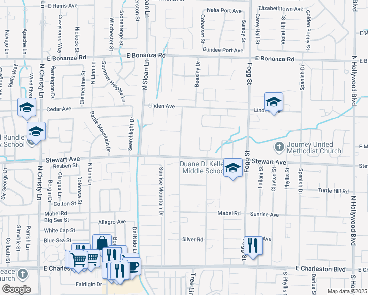 map of restaurants, bars, coffee shops, grocery stores, and more near in Las Vegas