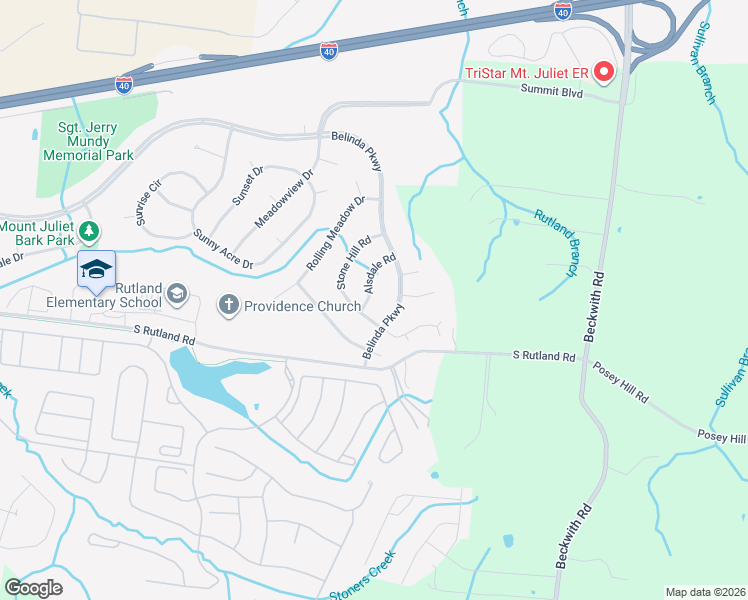 map of restaurants, bars, coffee shops, grocery stores, and more near 1615 Alsdale Road in Mt. Juliet