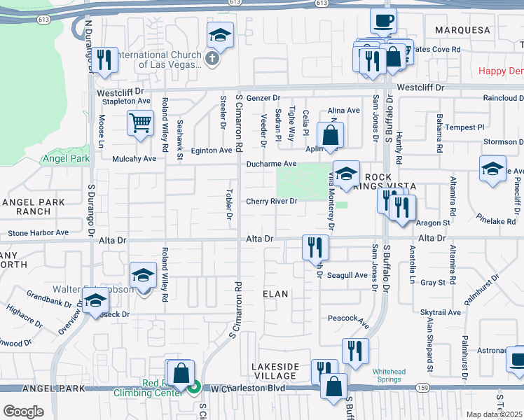 map of restaurants, bars, coffee shops, grocery stores, and more near 7920 Mount Shasta Circle in Las Vegas
