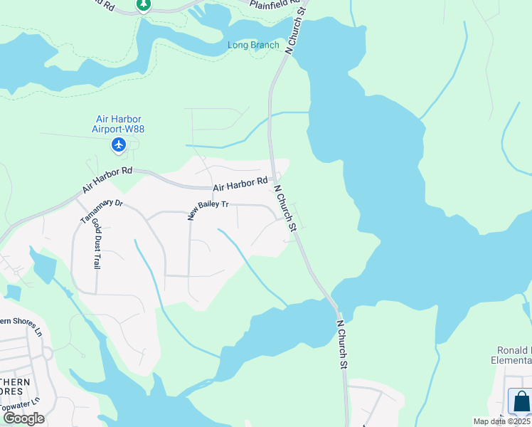 map of restaurants, bars, coffee shops, grocery stores, and more near 6003 New Bailey Trail in Greensboro