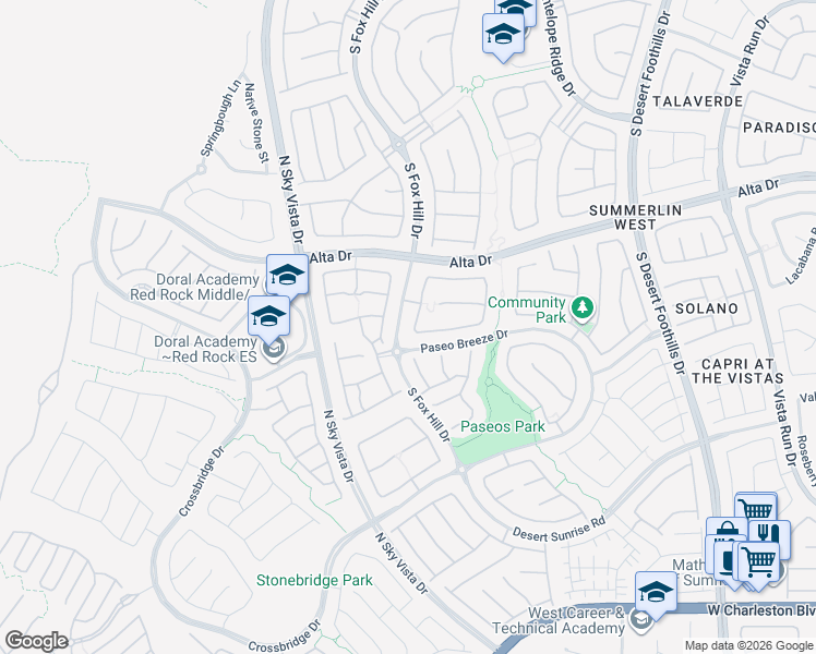 map of restaurants, bars, coffee shops, grocery stores, and more near 611 Green Sage Way in Las Vegas