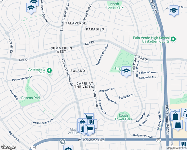 map of restaurants, bars, coffee shops, grocery stores, and more near 667 Granite Rapids Street in Las Vegas