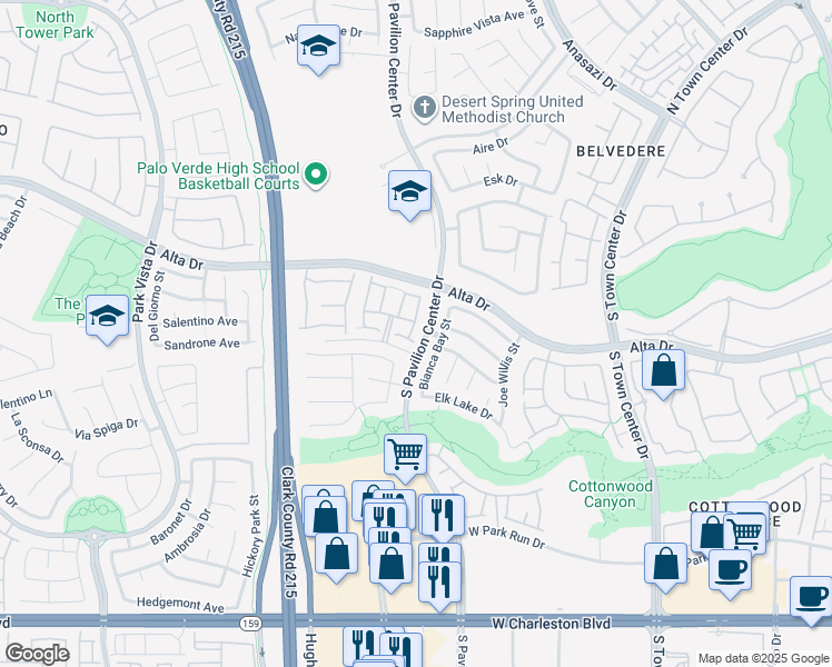 map of restaurants, bars, coffee shops, grocery stores, and more near 564 Sierra Morena Street in Las Vegas