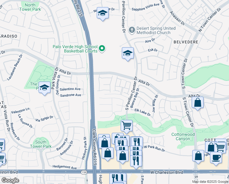 map of restaurants, bars, coffee shops, grocery stores, and more near 10933 Esta Ponia Court in Las Vegas