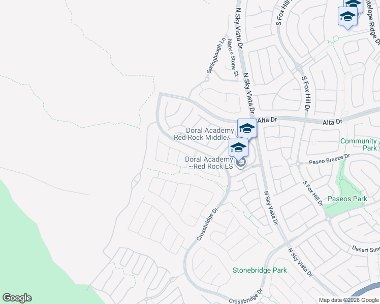map of restaurants, bars, coffee shops, grocery stores, and more near 12556 Point Sierra Street in Las Vegas