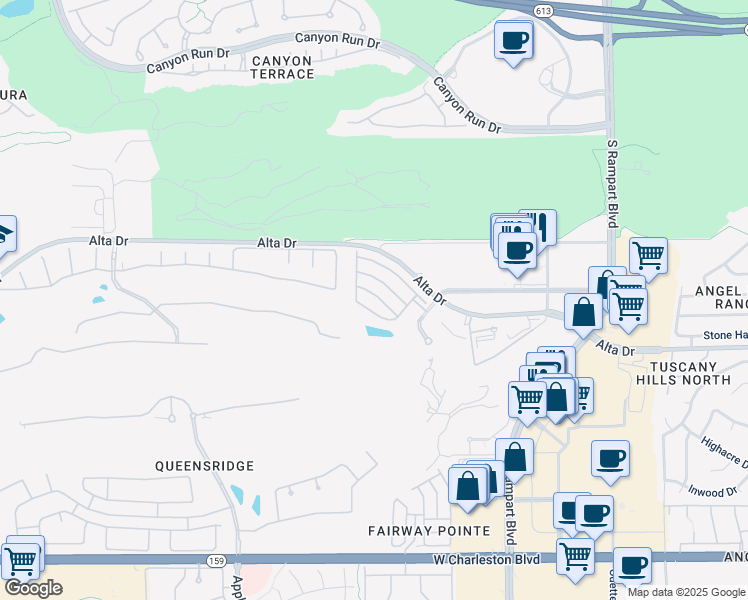 map of restaurants, bars, coffee shops, grocery stores, and more near 9209 Dalmahoy Place in Las Vegas